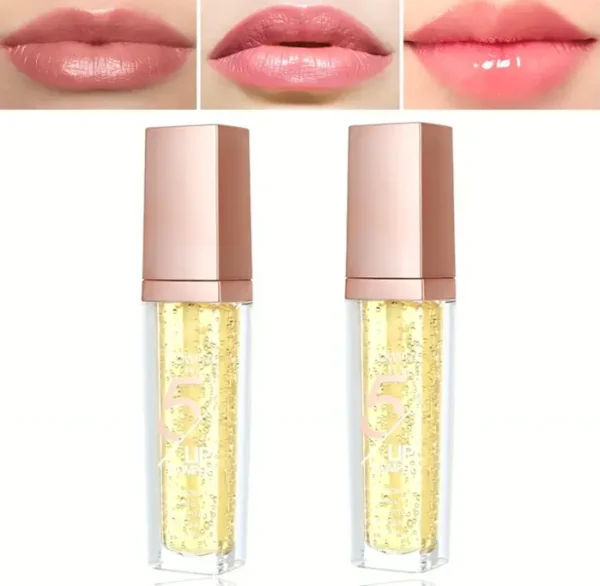 2P Lip Plumper Glossy Balm for Moisturizing & Wrinkle Reduction, Natural Lip Care