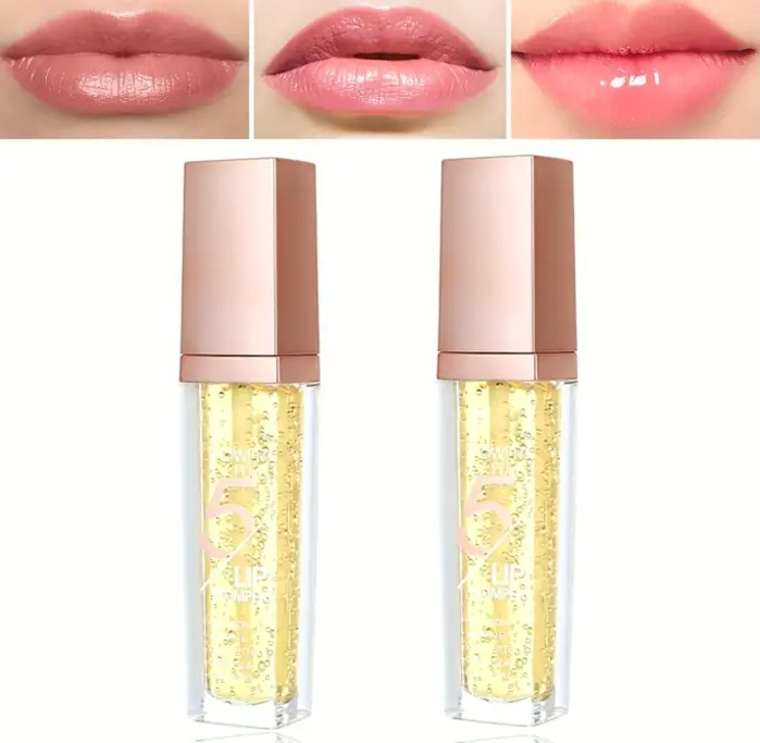 2P Lip Plumper Glossy Balm for Moisturizing & Wrinkle Reduction, Natural Lip Care