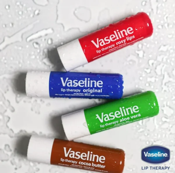 Vaseline's Lip Balm Assortment 4-Pack – Cocoa Butter + Aloe Hydrating Lip Care with Vitamin E, 0.16 Oz Ea
