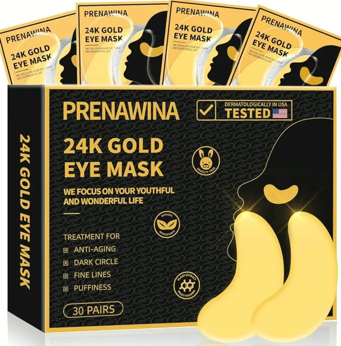 Under Eye Masks for Swollen Eyes Care, 30 Pairs 24K Collagen