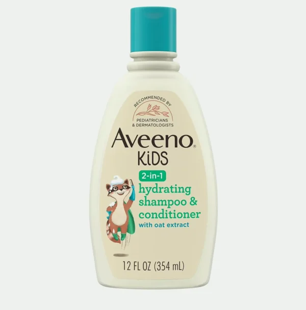 Aveeno Baby Kids 2-in-1 Moisturizing Hair Wash and Conditioner, Twelve fl. oz