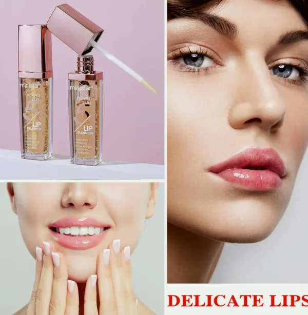 2P Lip Plumper Glossy Balm for Moisturizing & Wrinkle Reduction, Natural Lip Care