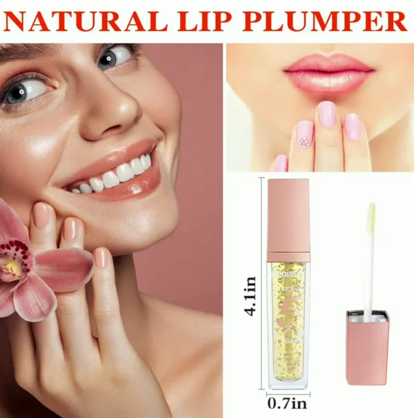 2P Lip Plumper Glossy Balm for Moisturizing & Wrinkle Reduction, Natural Lip Care