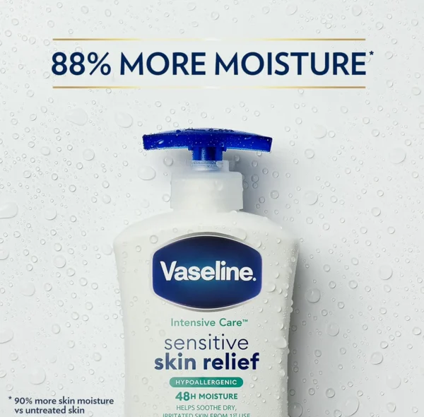 Vaseline Body Moisturizer Sensitive Relief, Four Count, 20.3 oz