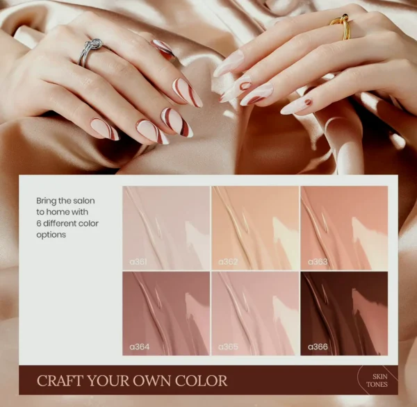 Gel Nail Kit - Six Colors Nude Collection