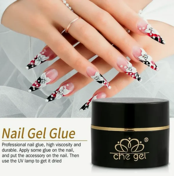 Nail Art Gel Glue for Gems, Transparent Coat