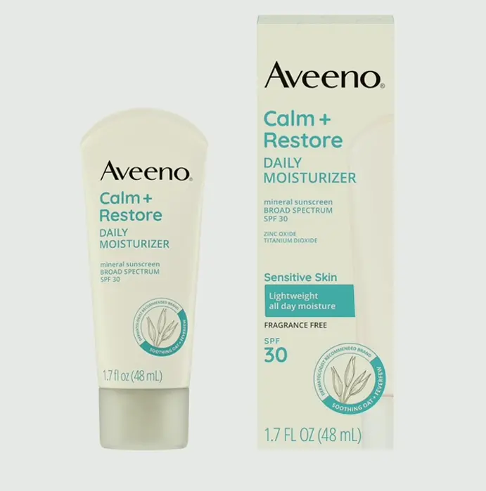Aveno Moisturizing Lotion Broad Spectrum SPF 30 Sunblock for Delicate Skin 1.7 fl. oz