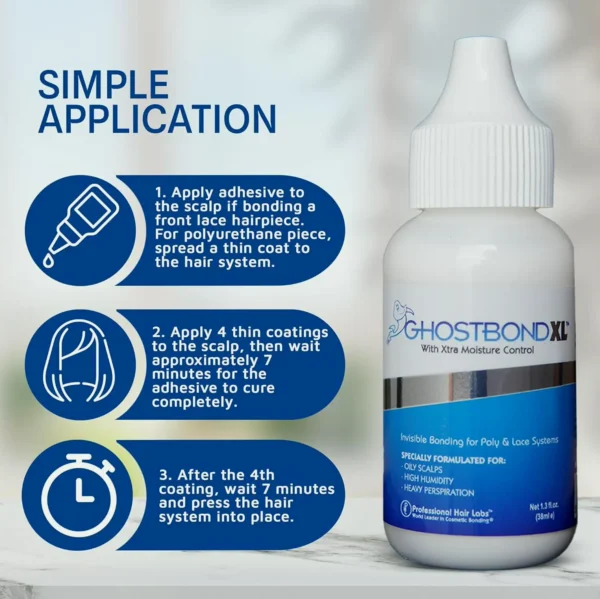 Invisible Hair Adhesive Glue 1.3oz - Firm Hold for Toupees