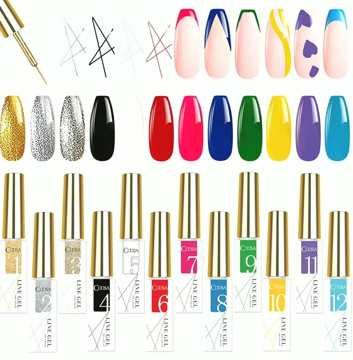 12 Colors Painting Liner Set for Line Decor