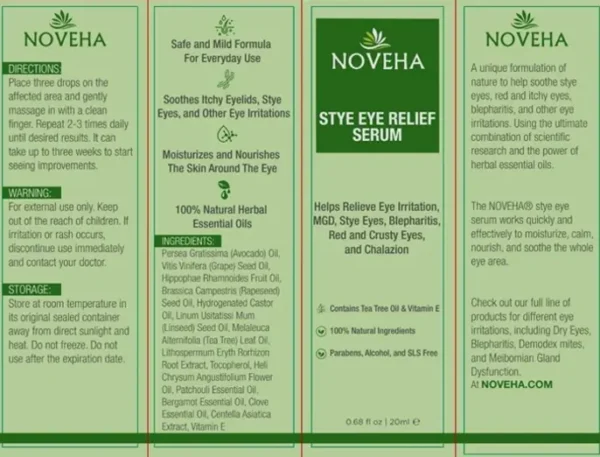 NOVEHA's Natural Stye Relief for Blepharitis Care (20 ml)