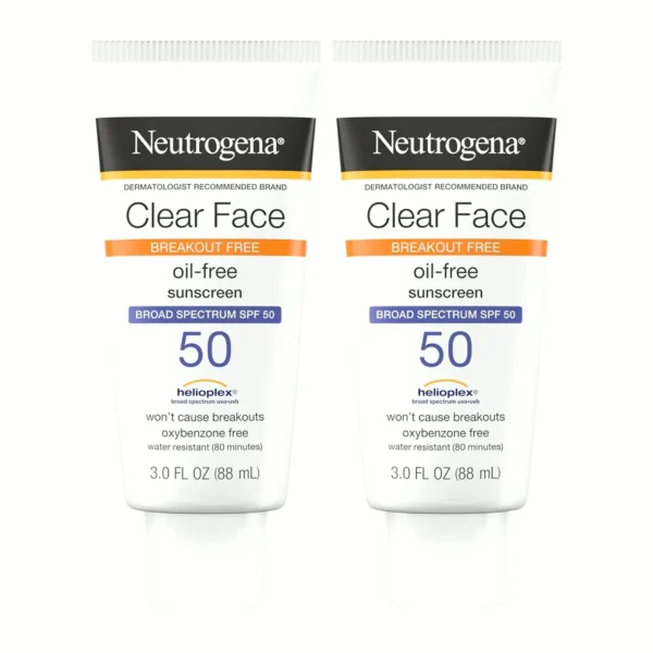 Neutrogena Face Sunscreen Lotion Breakouts Twin Set 2 x 3 oz