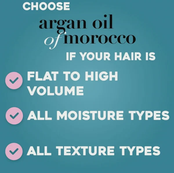 OGX Moroccan Oil Treatment Moisturizer, For All Hair Types, 3.3 Fluid Ounces