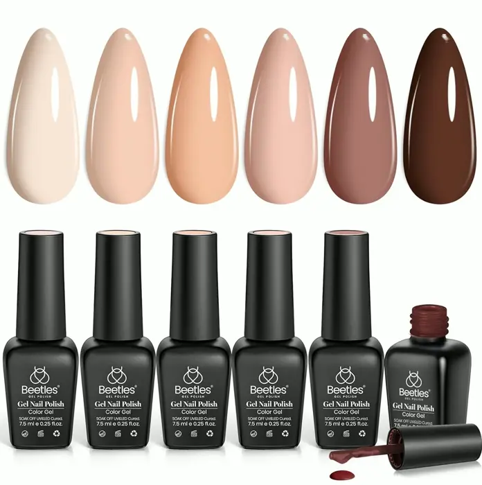 Gel Nail Kit - Six Colors Nude Collection