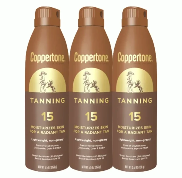 Suntan Mist SPF 15, H2O Resistant, 5.5oz, Set of 3