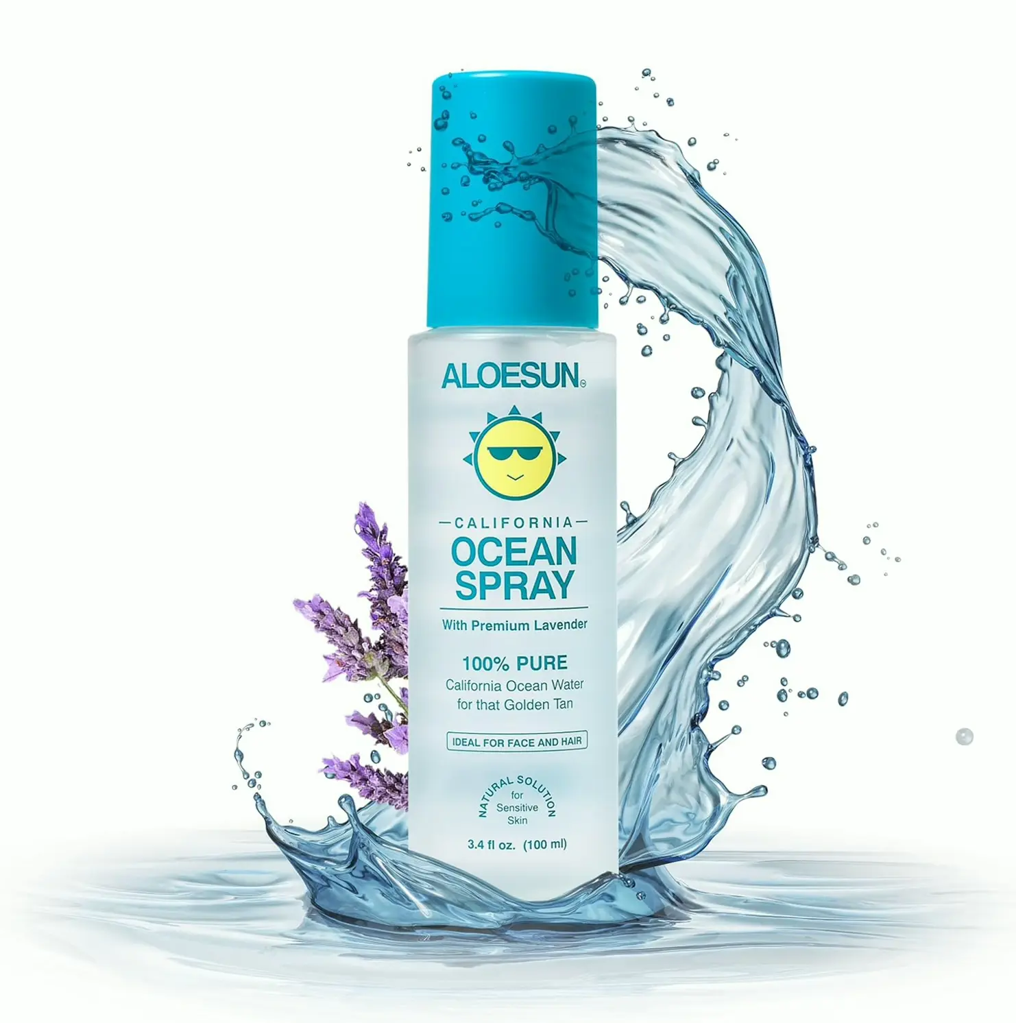 ALOESUN: Saltwater Face Mist with Organic Lavender (Portable, 3.4 Fl Oz)
