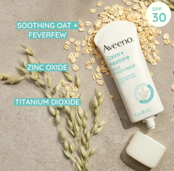 Aveno Moisturizing Lotion Broad Spectrum SPF 30 Sunblock for Delicate Skin 1.7 fl. oz
