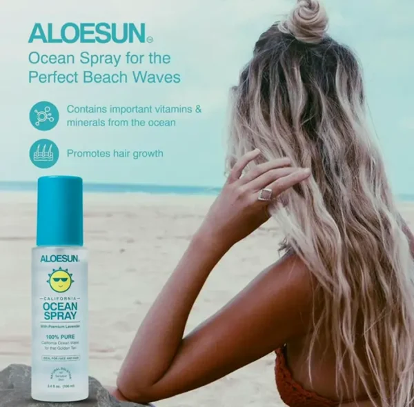 ALOESUN: Saltwater Face Mist with Organic Lavender (Portable, 3.4 Fl Oz)