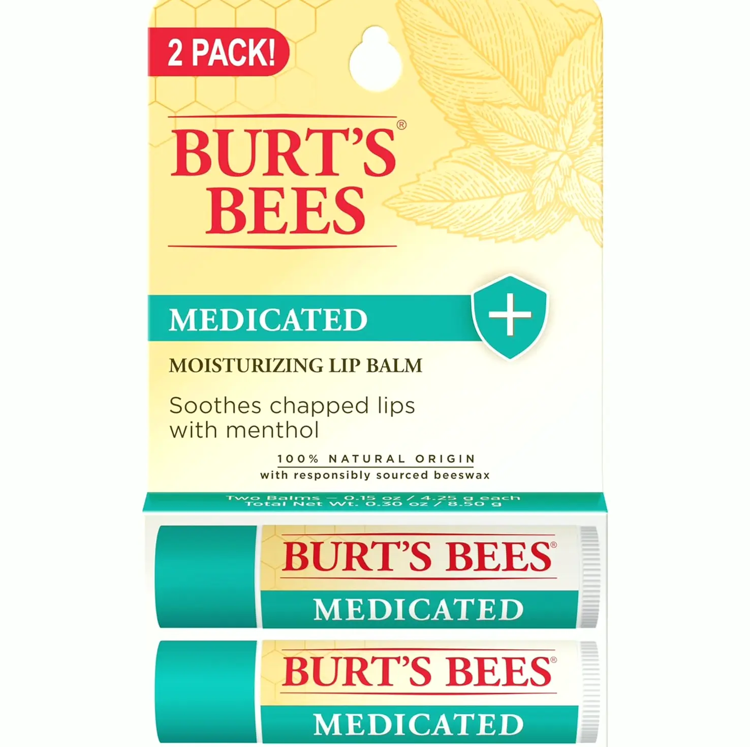 Healing Lip Care featuring Eucalyptus and Mentholation, 2-Pack, 0.15 oz