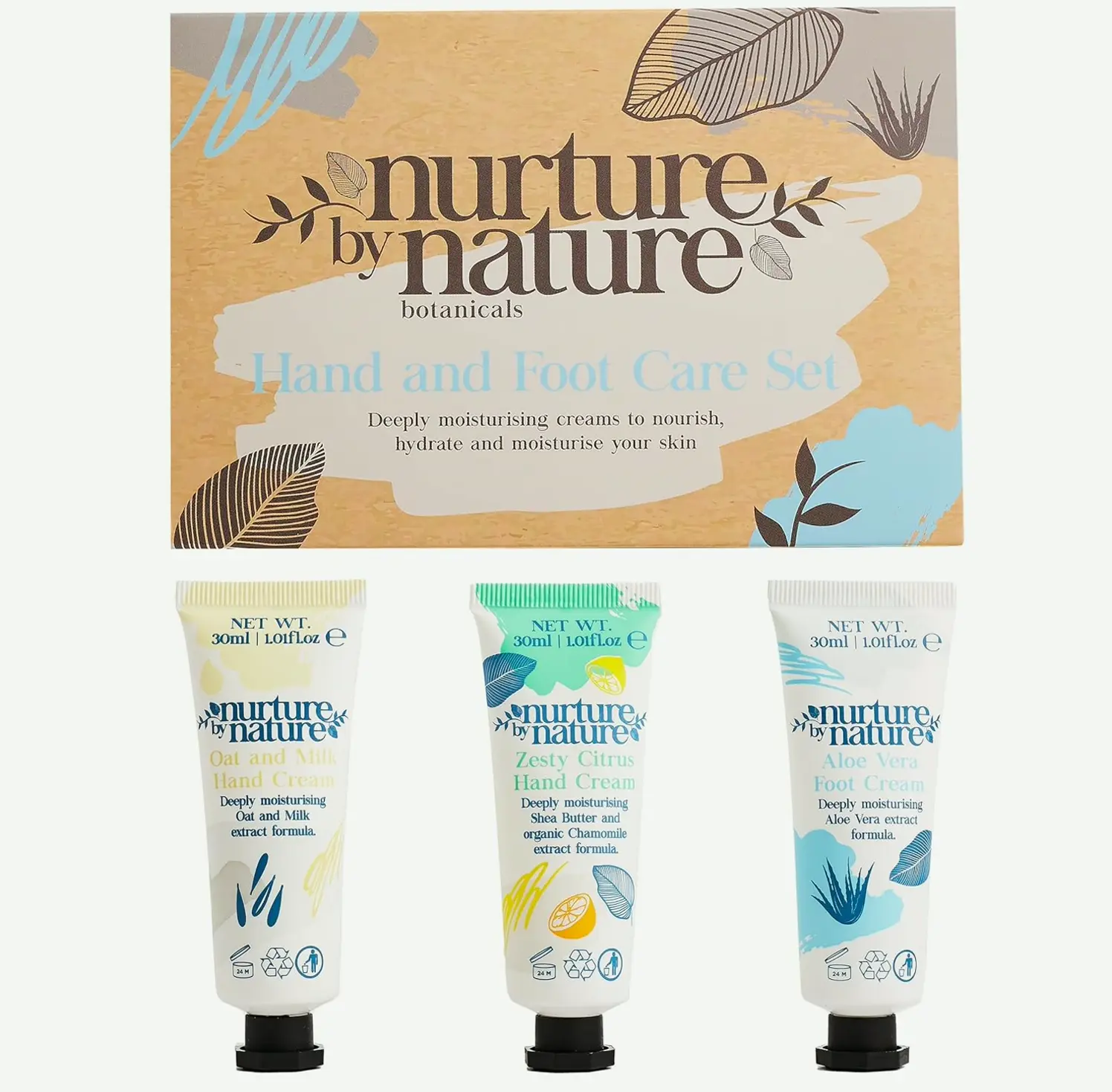 Nature Nurture Hand & Foot Cream Bundle: Giftable, Moisturizing, Travel Size