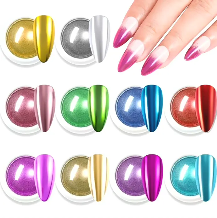 Makartt Chrome Manicure Pigment Set - Ten Shades, Mirror Look