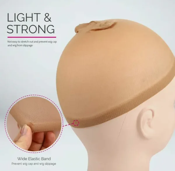 4-Pack Brown Nylon Wig Cap for Ladies