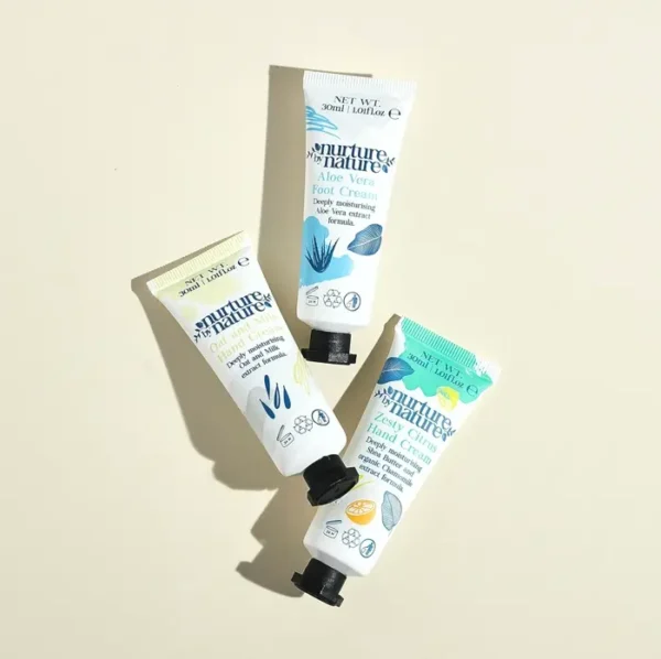 Nature Nurture Hand & Foot Cream Bundle: Giftable, Moisturizing, Travel Size