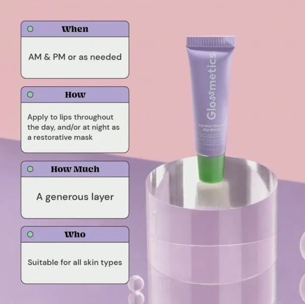 Glossmetics Lychee and Berry Lip Treatment Nighttime - Hydrating, Lip Balm for Smooth, Soft Lips