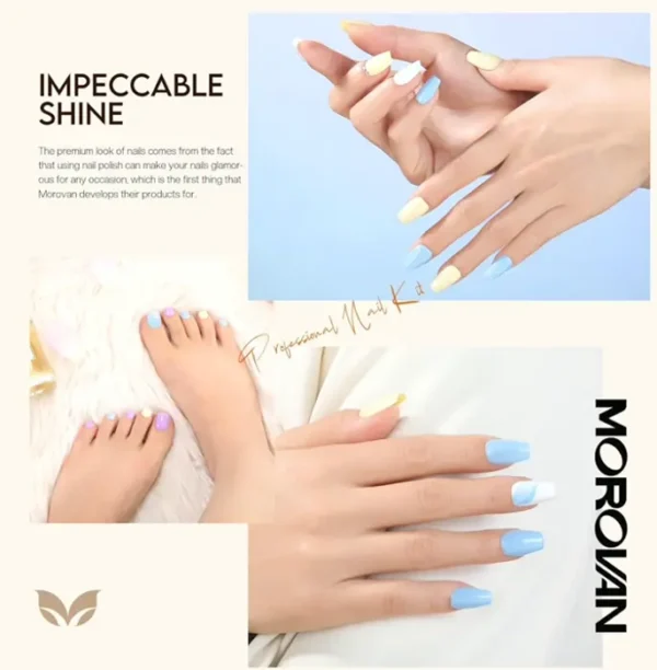 Morovan's Nail Kit: Air Dry Macaron Shades w. Base & Top Coat