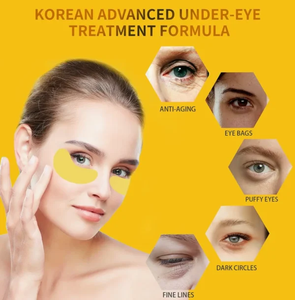 Under Eye Masks for Swollen Eyes Care, 30 Pairs 24K Collagen