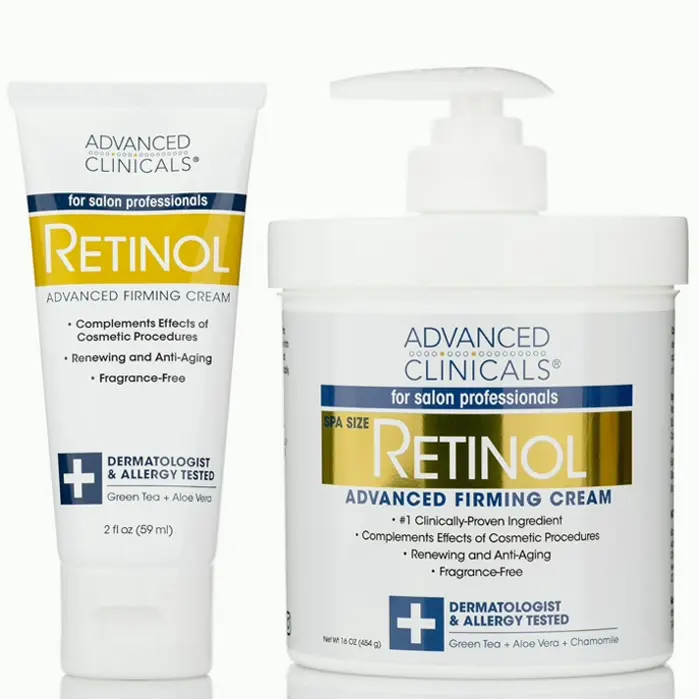 Expert Clinical Vitamin A Body Moisturizer, Face & Skin Cream, 16 Oz + 2OZ Travel