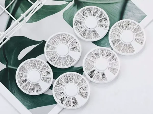 6 Box Metal Nail Gems for Women