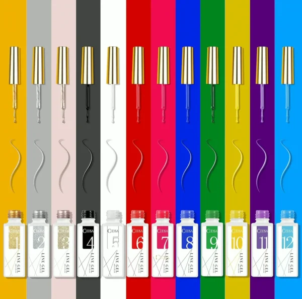 12 Colors Painting Liner Set for Line Decor